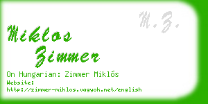 miklos zimmer business card